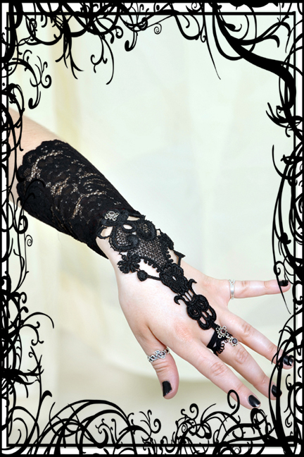 Stretch lace gauntlet from Tombo Designs You know you want it